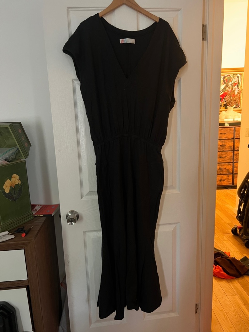 Free People Black V-Neck Maxi Dress
